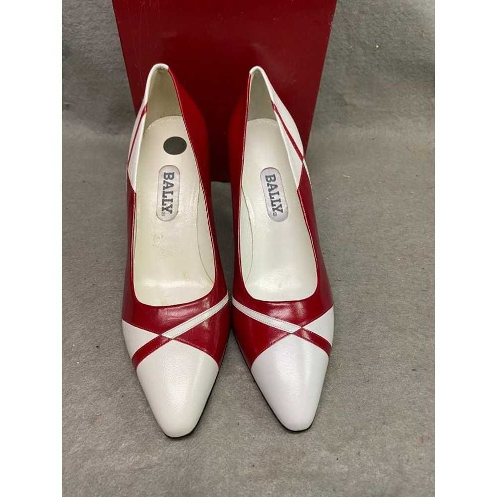 BALLY WOMEN'S WHITE & RED 3 INCH PUMP HEEL SHOES … - image 2