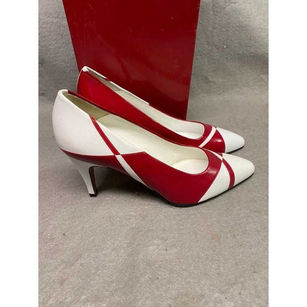 BALLY WOMEN'S WHITE & RED 3 INCH PUMP HEEL SHOES … - image 3