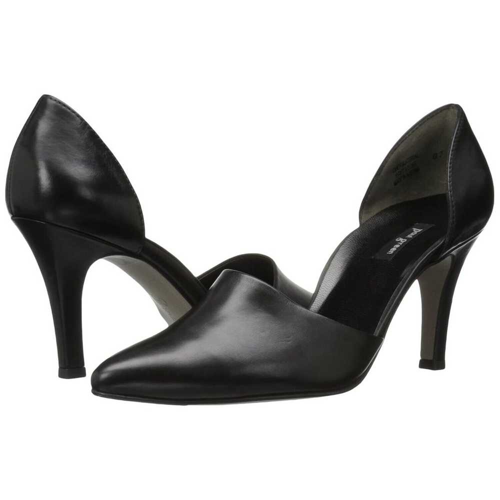 Paul Green Leather Char Pump Black Pointed Toe D'… - image 1