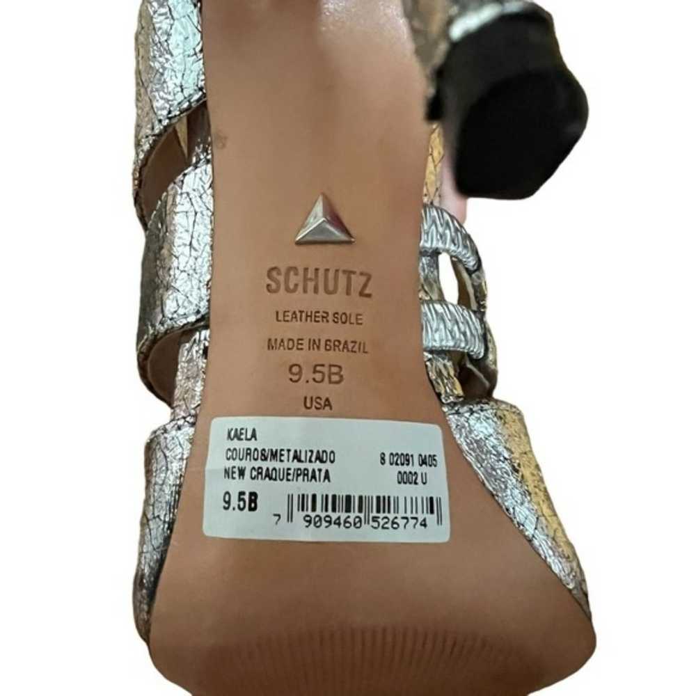 NWT NEW SCHUTZ Kaela Crackled Metallic Silver Mul… - image 11