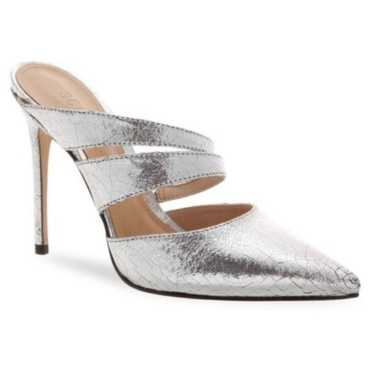 NWT NEW SCHUTZ Kaela Crackled Metallic Silver Mul… - image 1