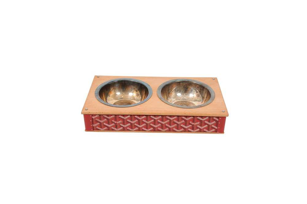 Goyard Edmond Double Dog Cat Bowl Hard Sided Trun… - image 1