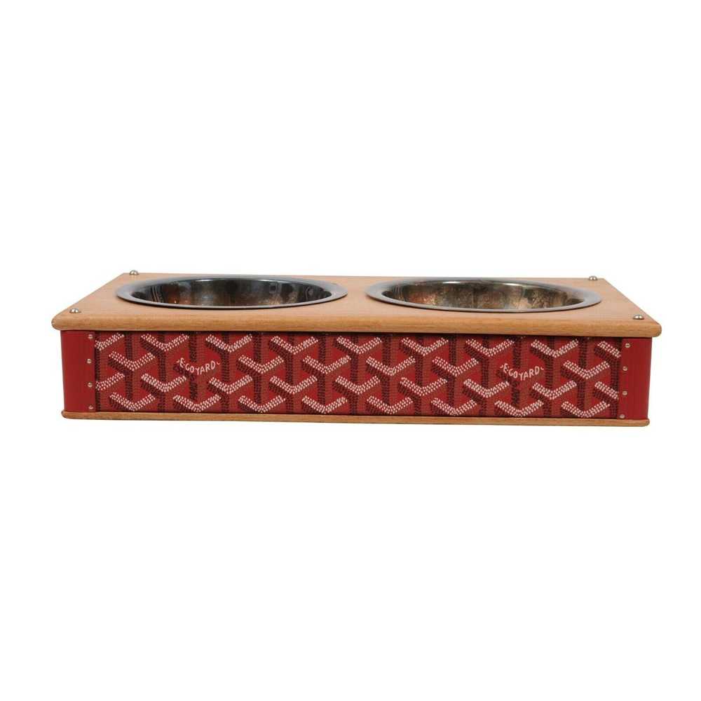 Goyard Edmond Double Dog Cat Bowl Hard Sided Trun… - image 2