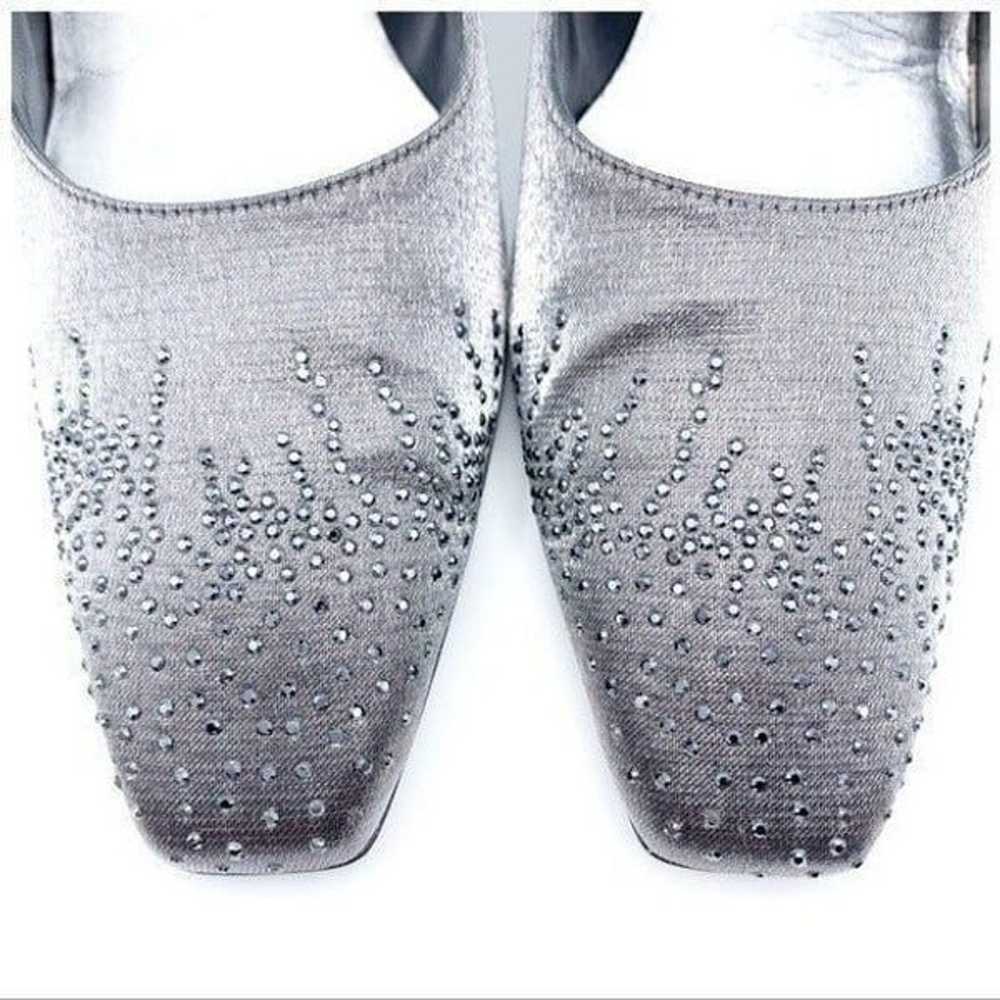 Stuart Weitzman Pewter Jeweled Heels - image 6