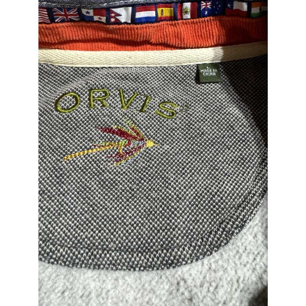 Orvis orvis mens size L half snap brown pullover … - image 6