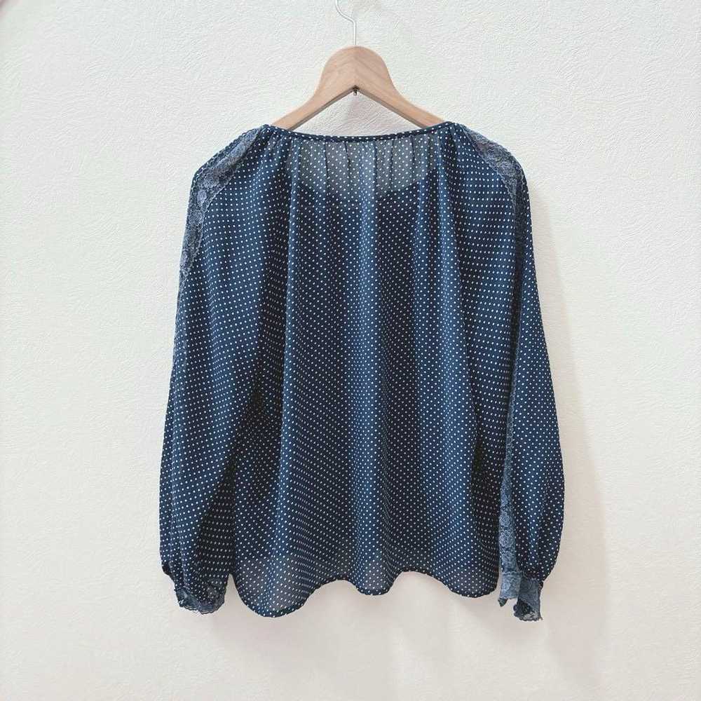 clune / sheer / sheer shirt / blouse / polka dots… - image 3