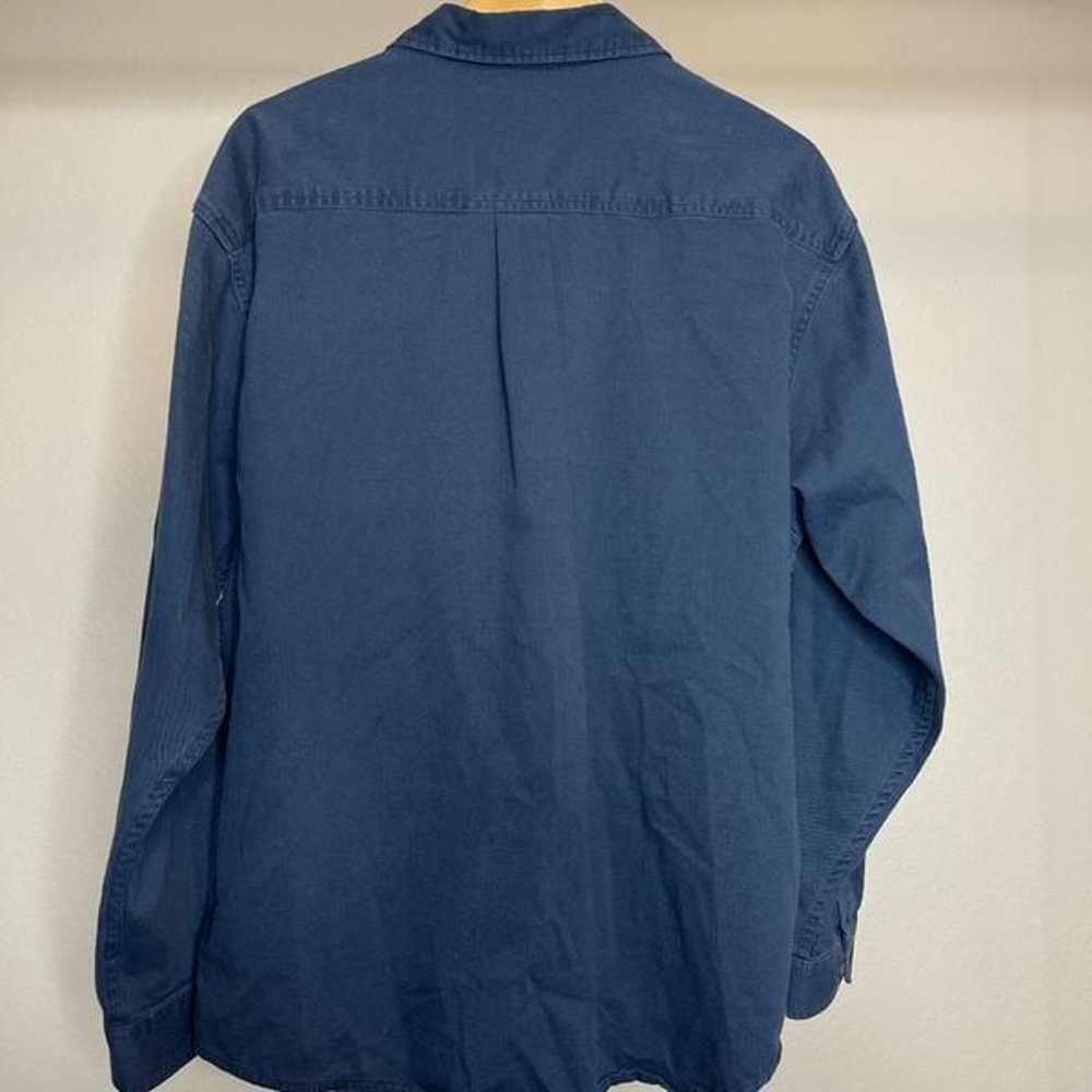 Vintage L.L Bean Dark Blue Women's Long Sleeve Fl… - image 4