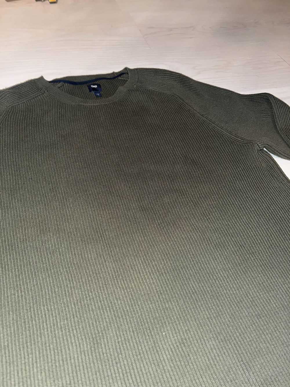 Gap × Vintage GAP Olive Green Ribbed Sweatshirt - image 2