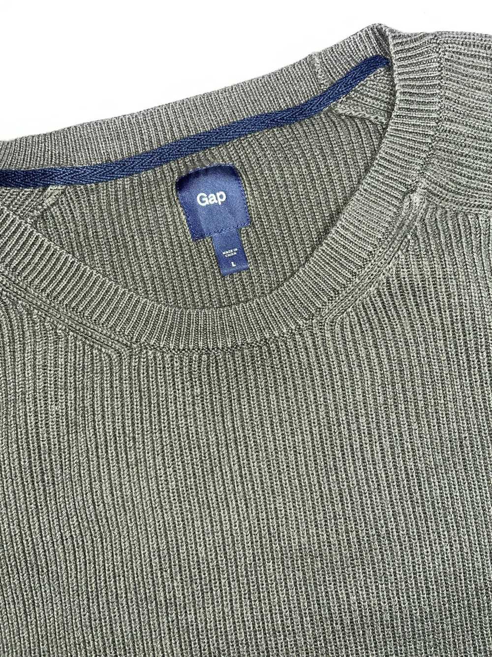 Gap × Vintage GAP Olive Green Ribbed Sweatshirt - image 4