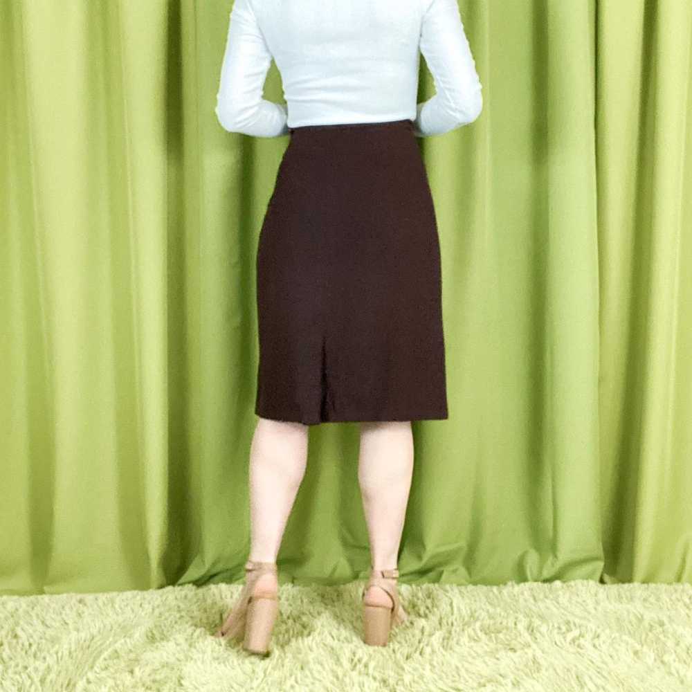 Vintage 60s Vintage Chocolate Brown Straight Midi… - image 4