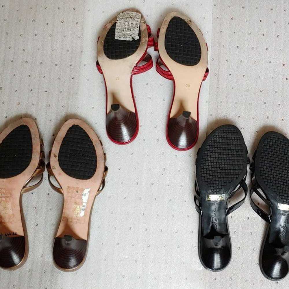 3 Pairs--Ladies Cole Haan Leather Shoes, Red, Gol… - image 1