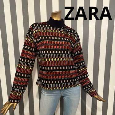 ZARA Ethnic High-Neck Cut-Sleeve Shirt. - image 1