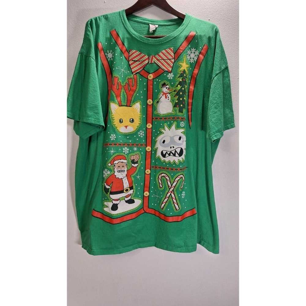 Vtg Dec. 25th Christmas T Shirt Size 3x Santa Hol… - image 1