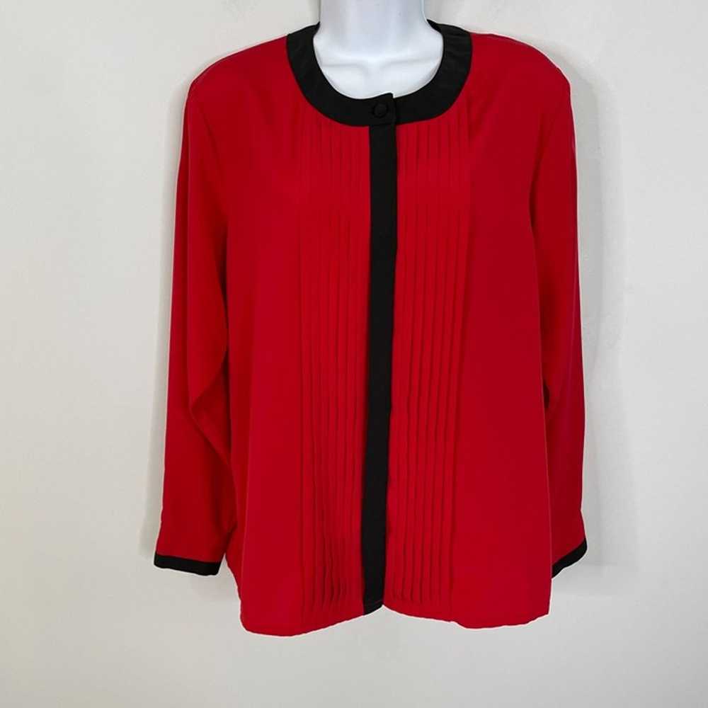 Vintage Yves St. Clair Womens Top Sz 12 L Red Ple… - image 12