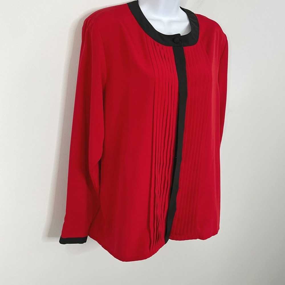 Vintage Yves St. Clair Womens Top Sz 12 L Red Ple… - image 1