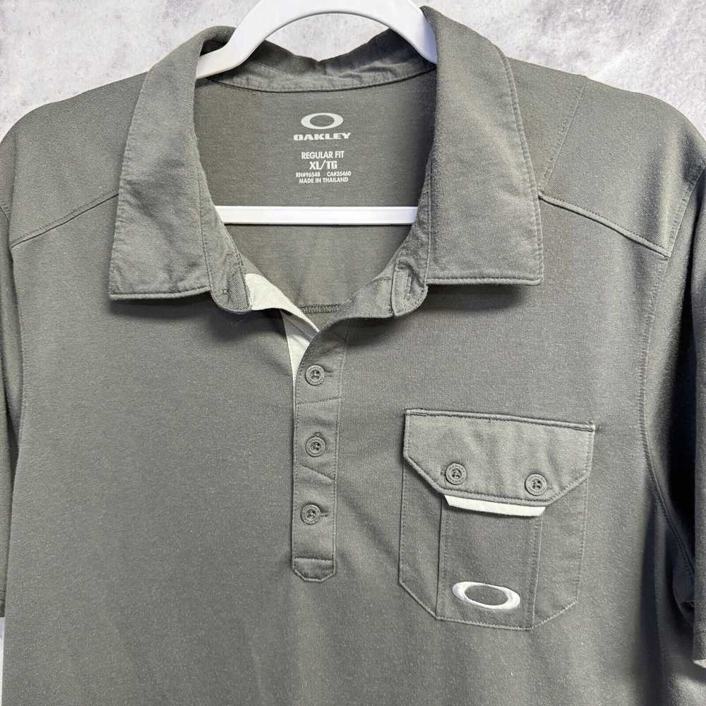 Oakley Oakley Polo Shirt Mens XL Gray Short Sleev… - image 3