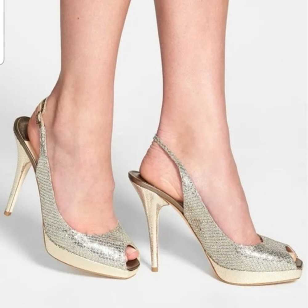 Jimmy Choo Clue Champagne Sparkle Slingback Platf… - image 6