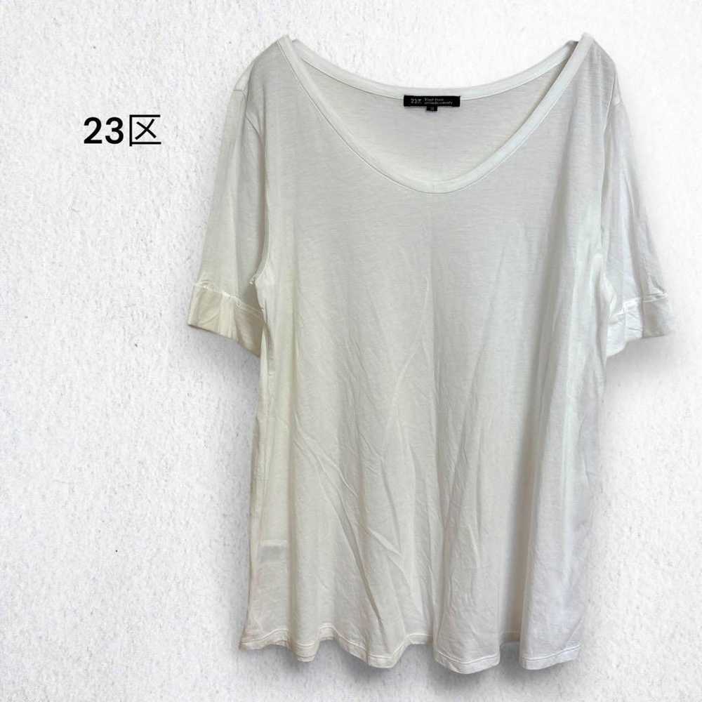 23-ku 23 District T-shirt Top Linen brand Crewnec… - image 1