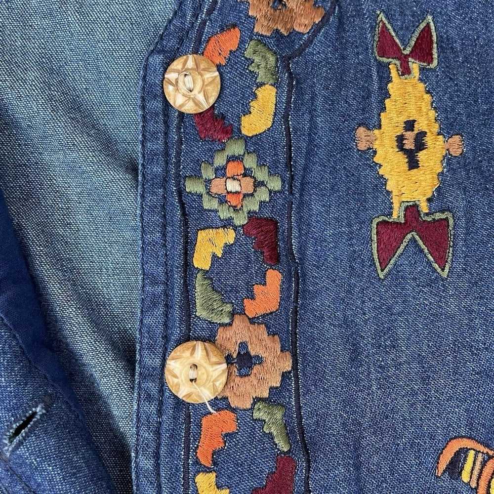 Carrie Allen Embroidered Western Vest Women's L B… - image 12