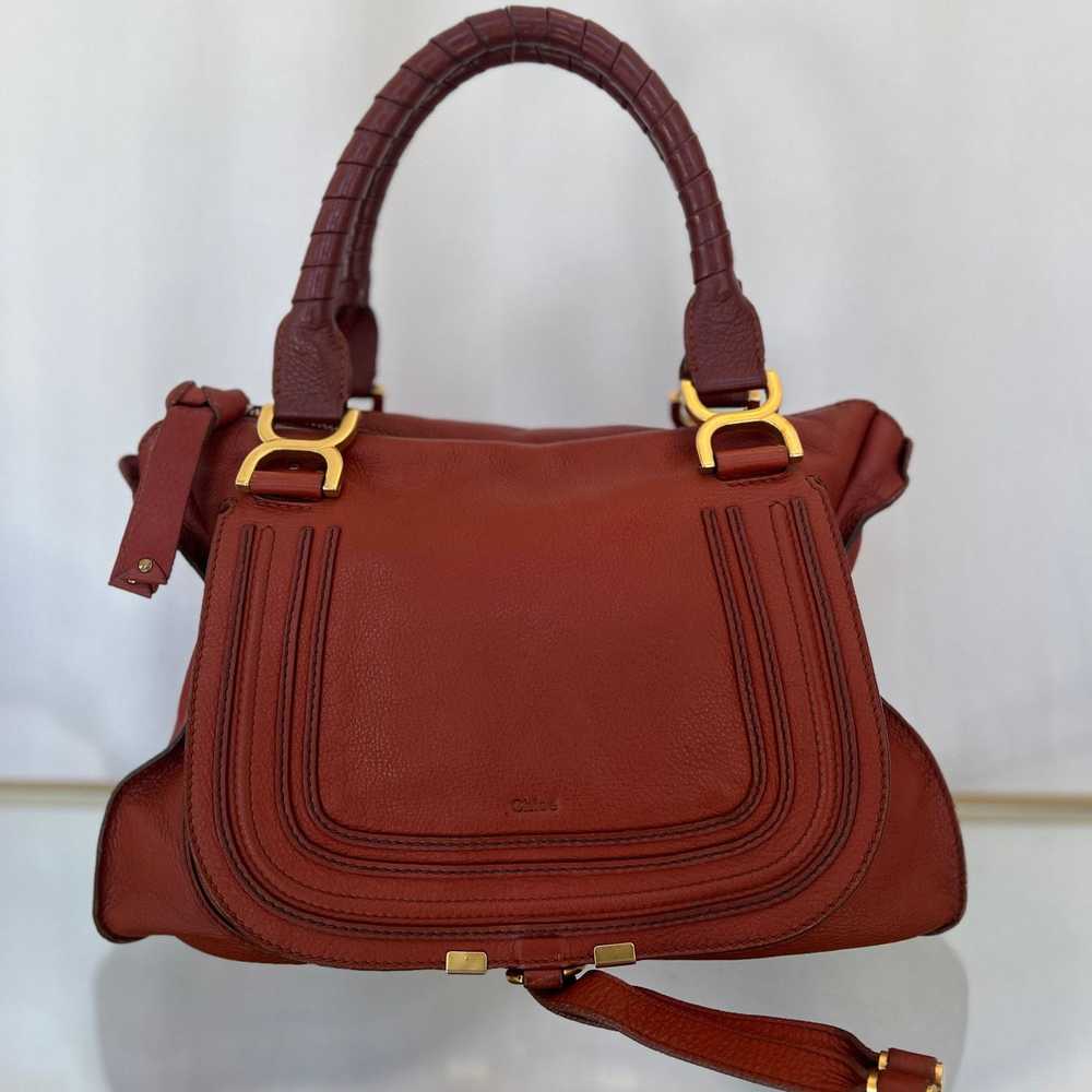 Chloe CHLOE Marcie Medium Terracotta Red Calfskin… - image 1