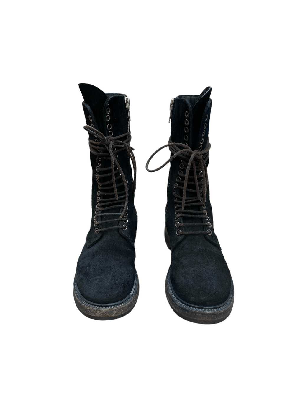 Rick Owens Black Suede Leather Boots - image 3