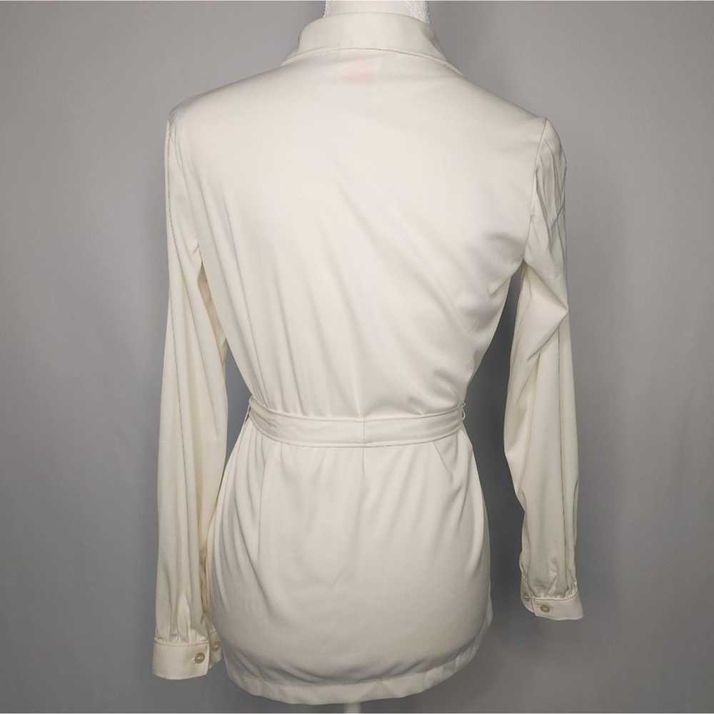 Vintage Off White Belted Blouse  Women's Small Me… - image 3