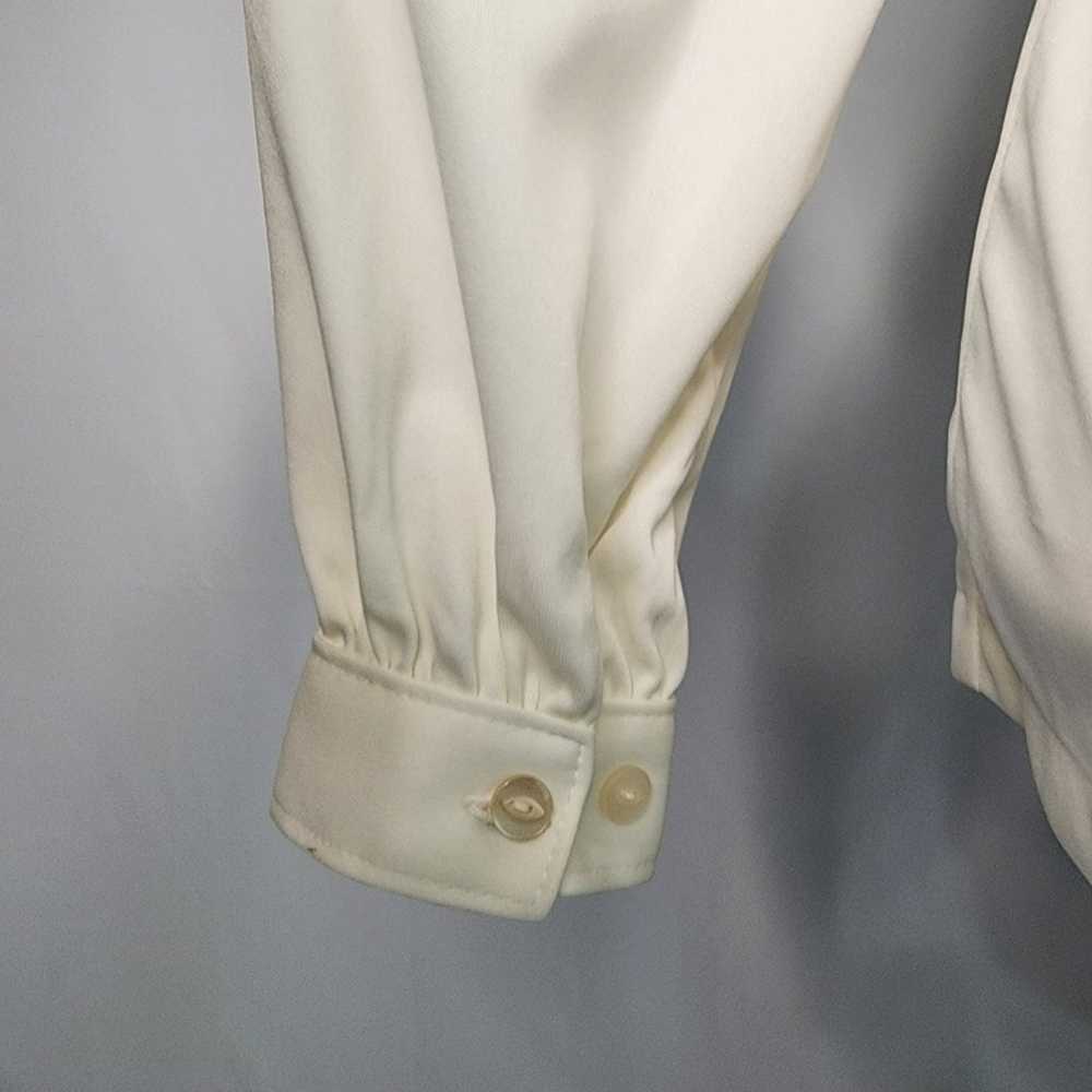 Vintage Off White Belted Blouse  Women's Small Me… - image 5