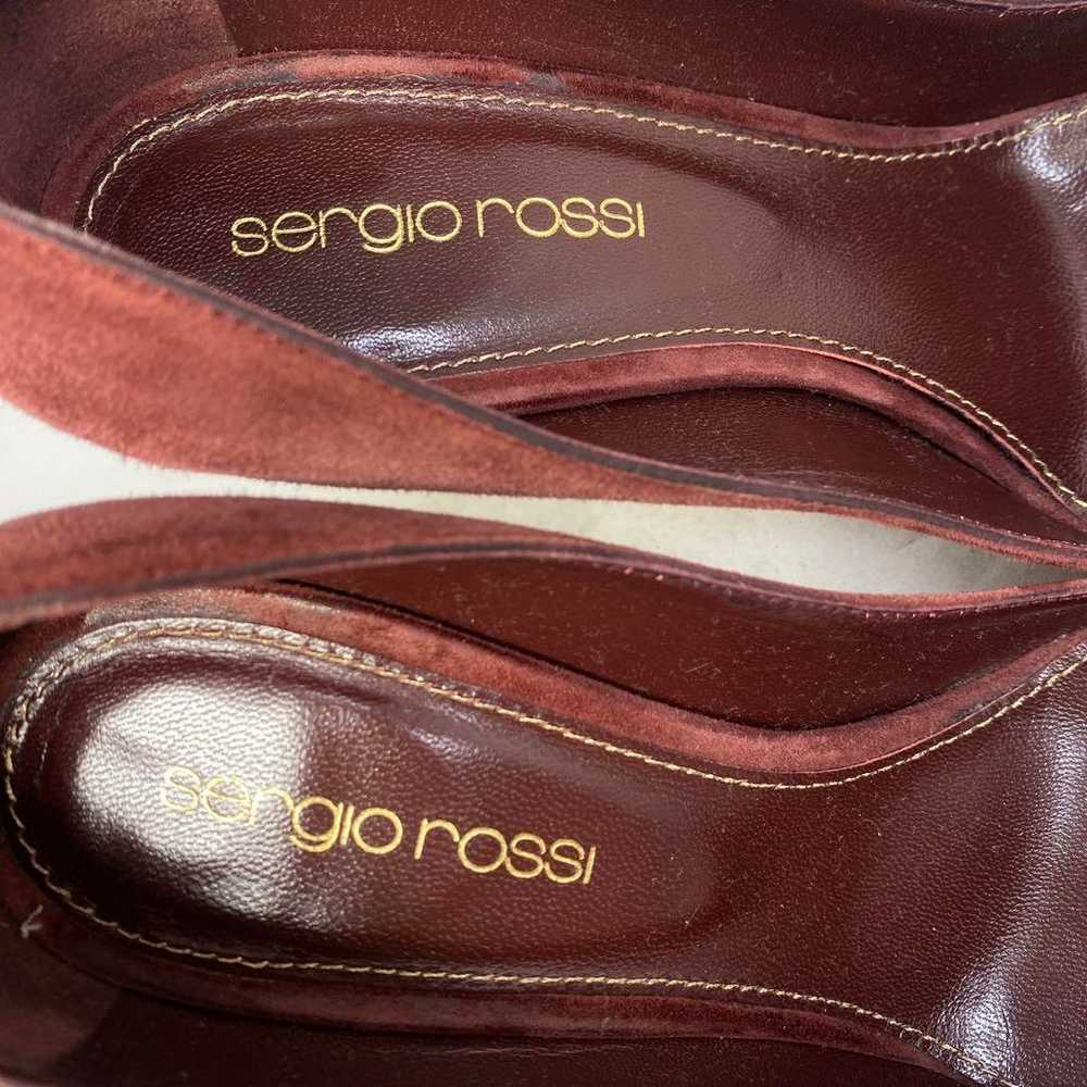 Sergio Rossi size "35" 22.5 cm Bordeaux Gold High… - image 11