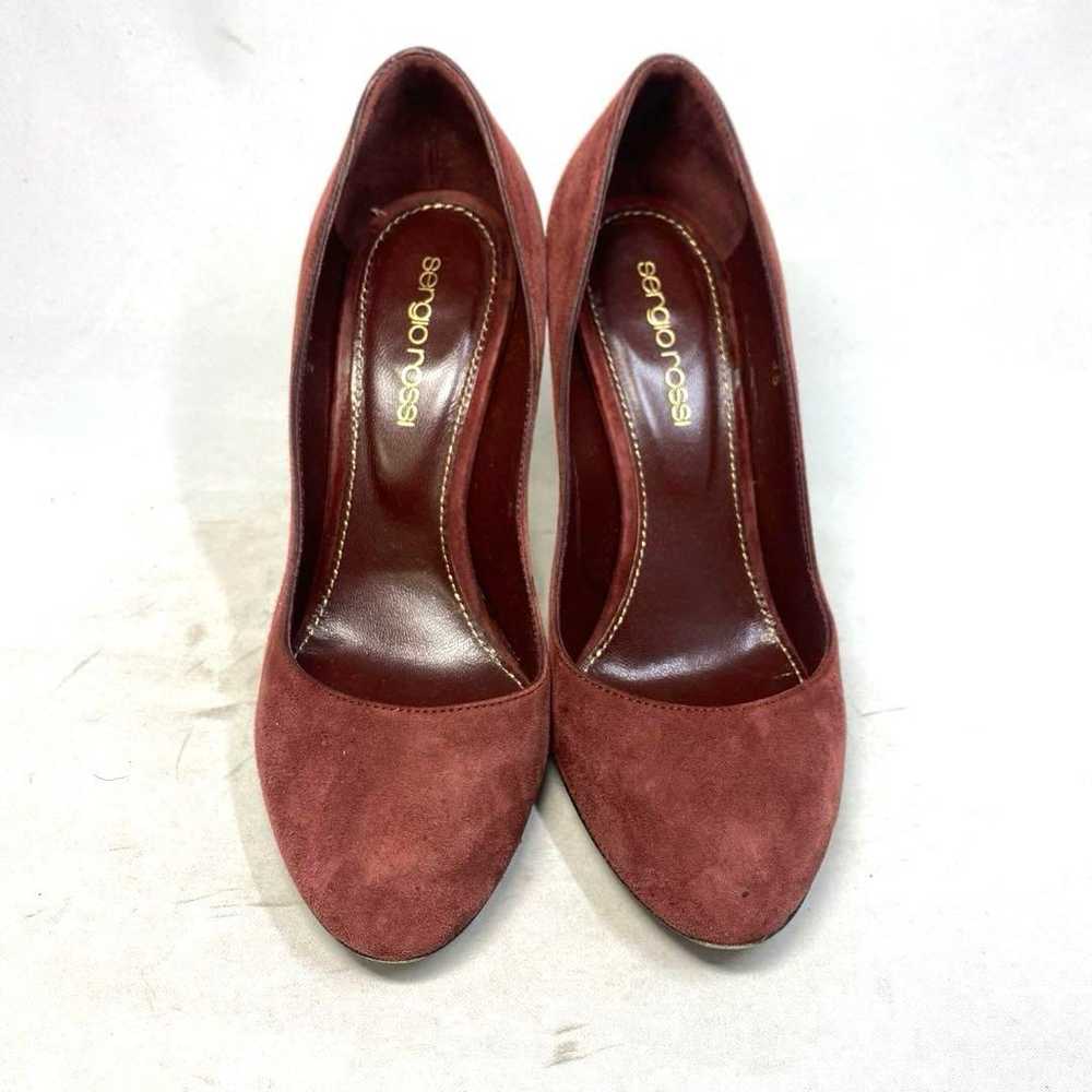 Sergio Rossi size "35" 22.5 cm Bordeaux Gold High… - image 3