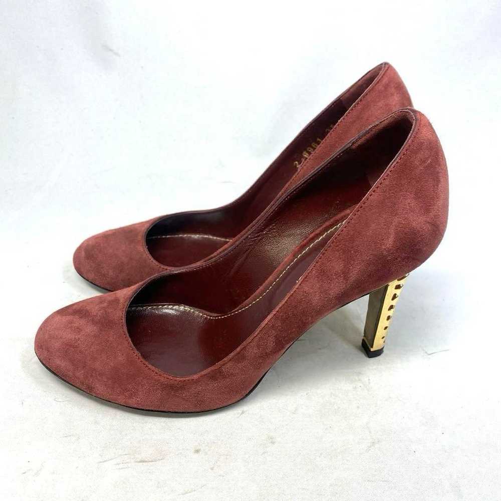 Sergio Rossi size "35" 22.5 cm Bordeaux Gold High… - image 8