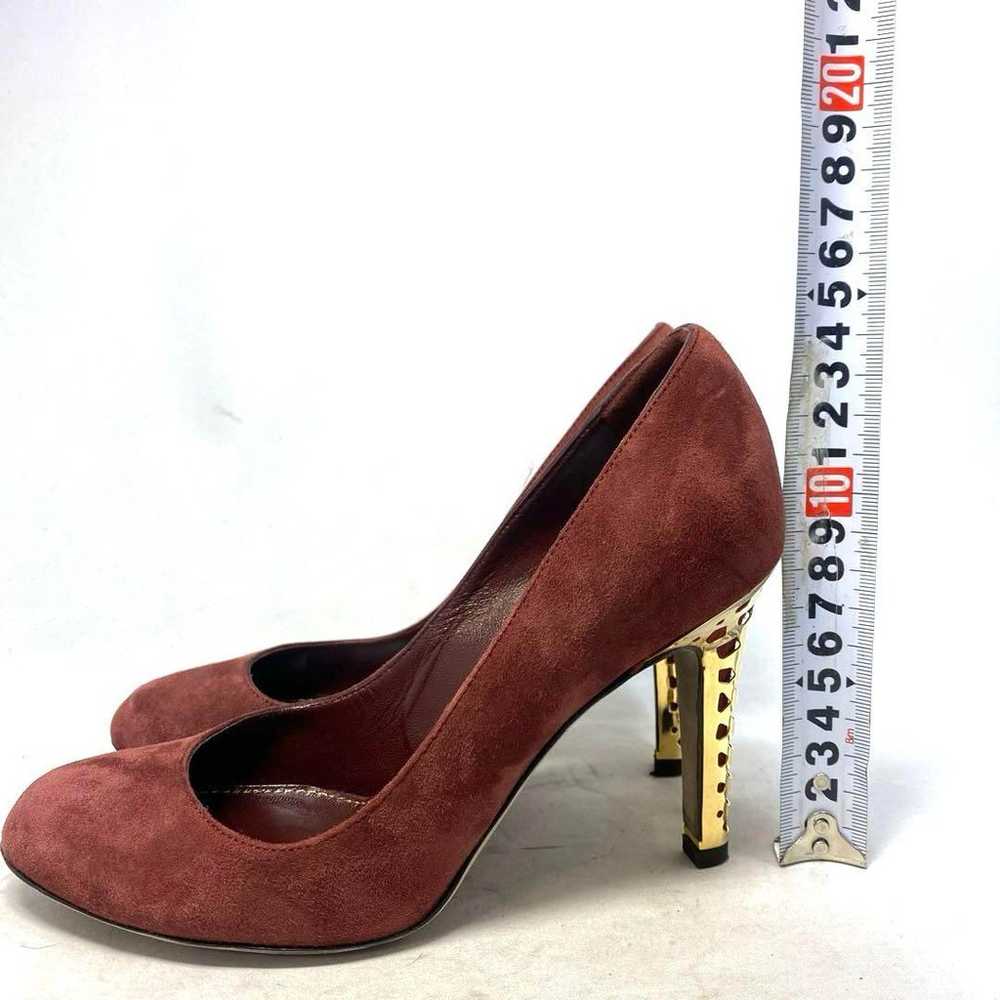 Sergio Rossi size "35" 22.5 cm Bordeaux Gold High… - image 9