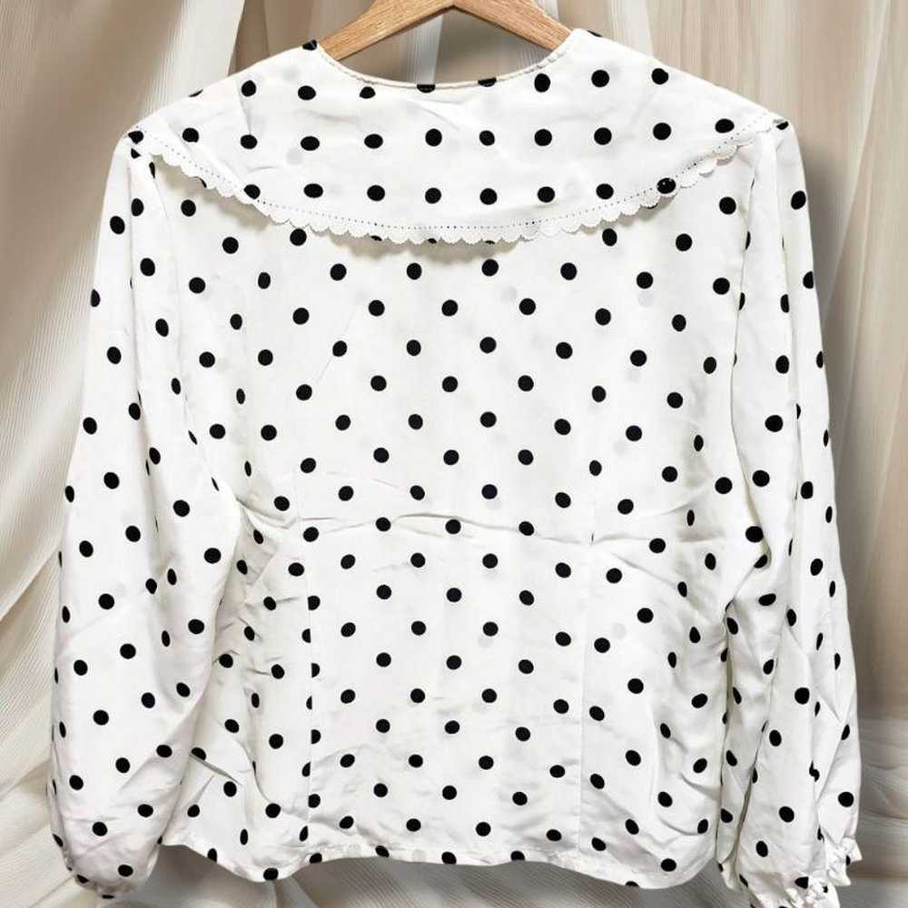 Showa retro antique blouse♥️ Lovely polka dot des… - image 3