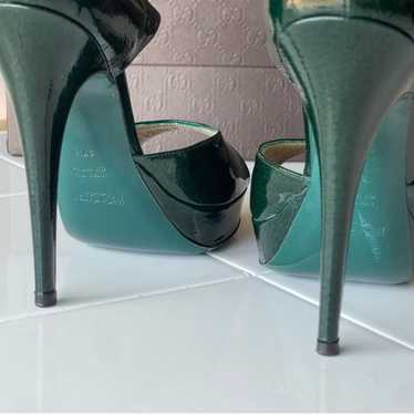 YVES SAINT LAURENT BOTTLE GREEN PLATFORM STRAPPY … - image 1