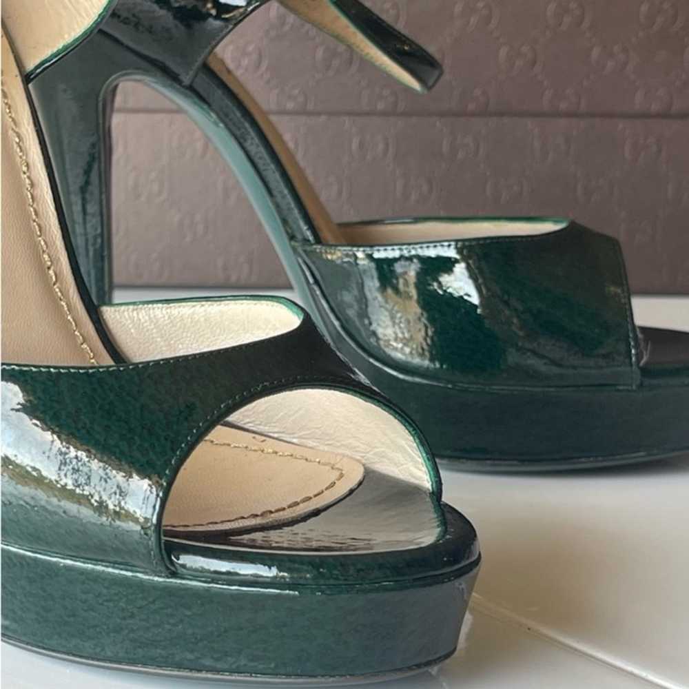 YVES SAINT LAURENT BOTTLE GREEN PLATFORM STRAPPY … - image 4