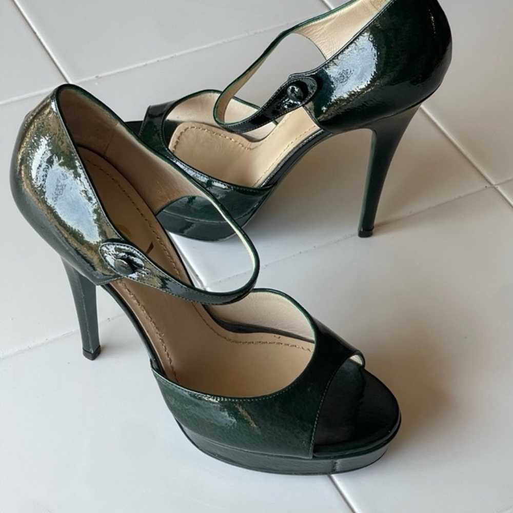 YVES SAINT LAURENT BOTTLE GREEN PLATFORM STRAPPY … - image 6