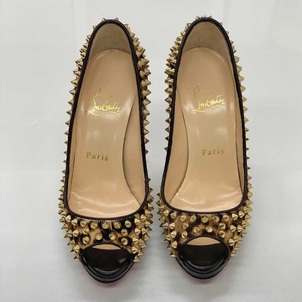 Christian Louboutin Spike Harako Leopard Open Toe… - image 4