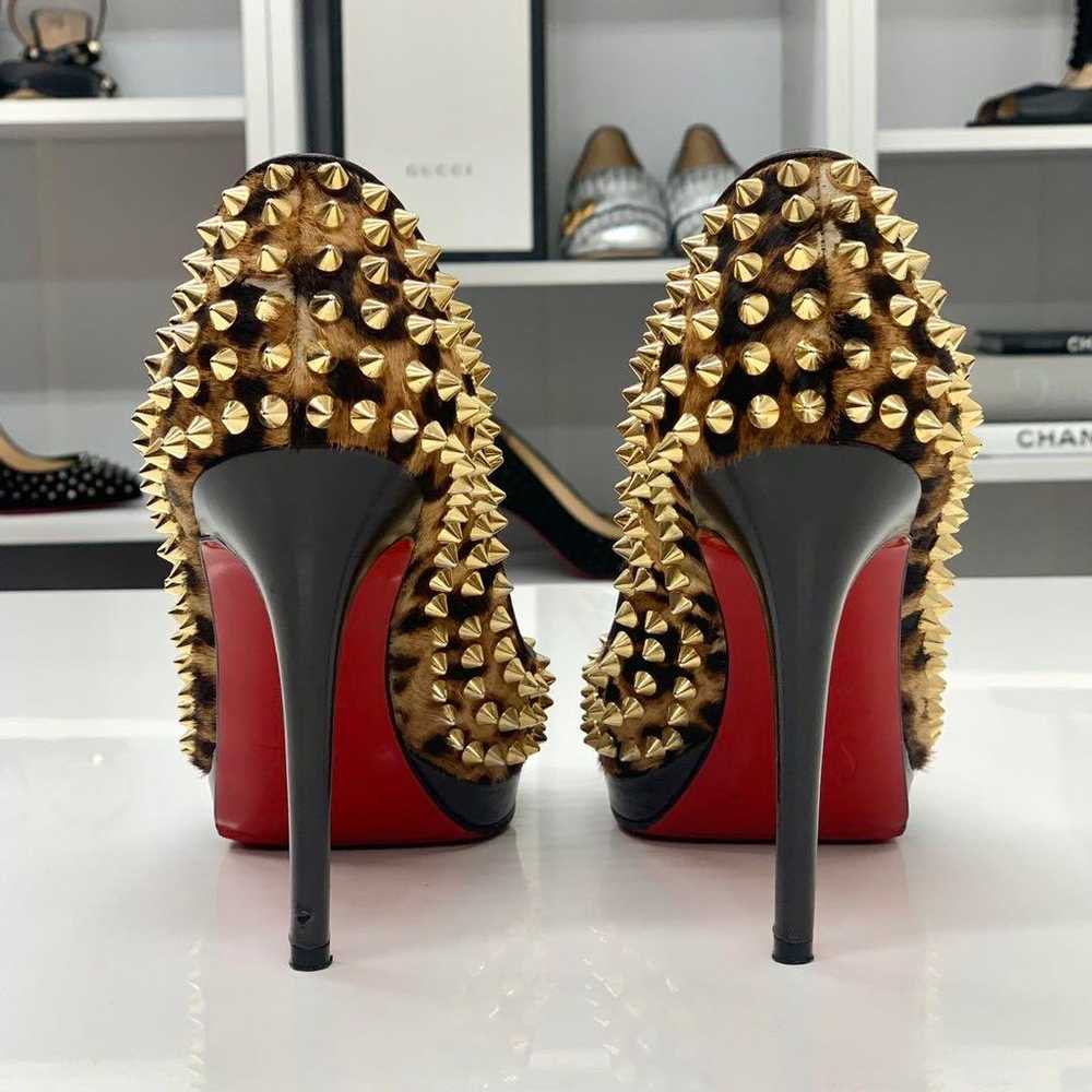 Christian Louboutin Spike Harako Leopard Open Toe… - image 5