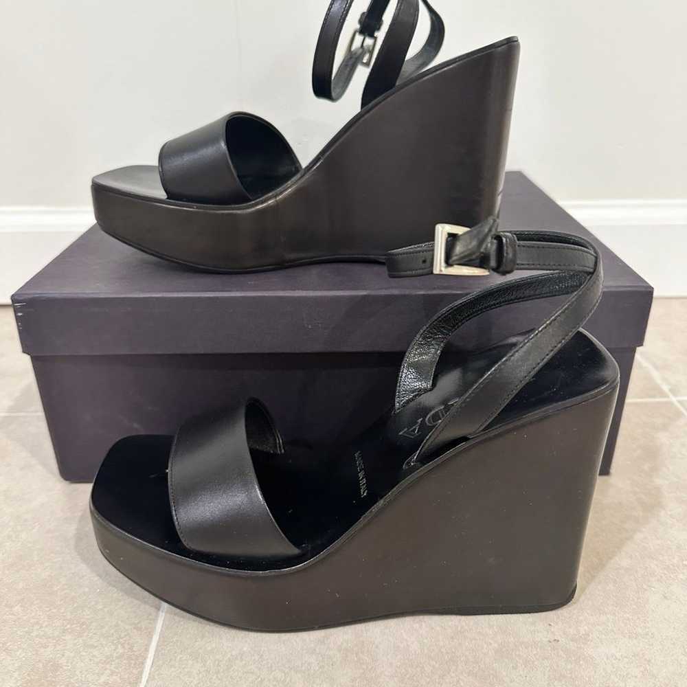 Prada platform wedge sandals - image 1