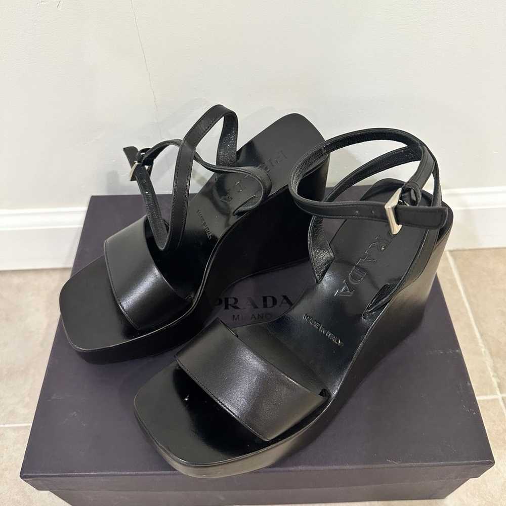 Prada platform wedge sandals - image 3