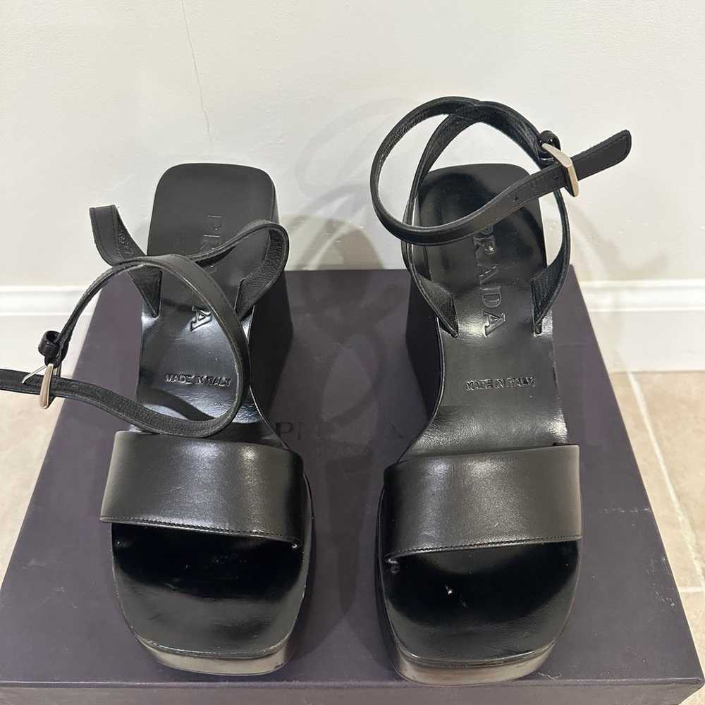 Prada platform wedge sandals - image 4