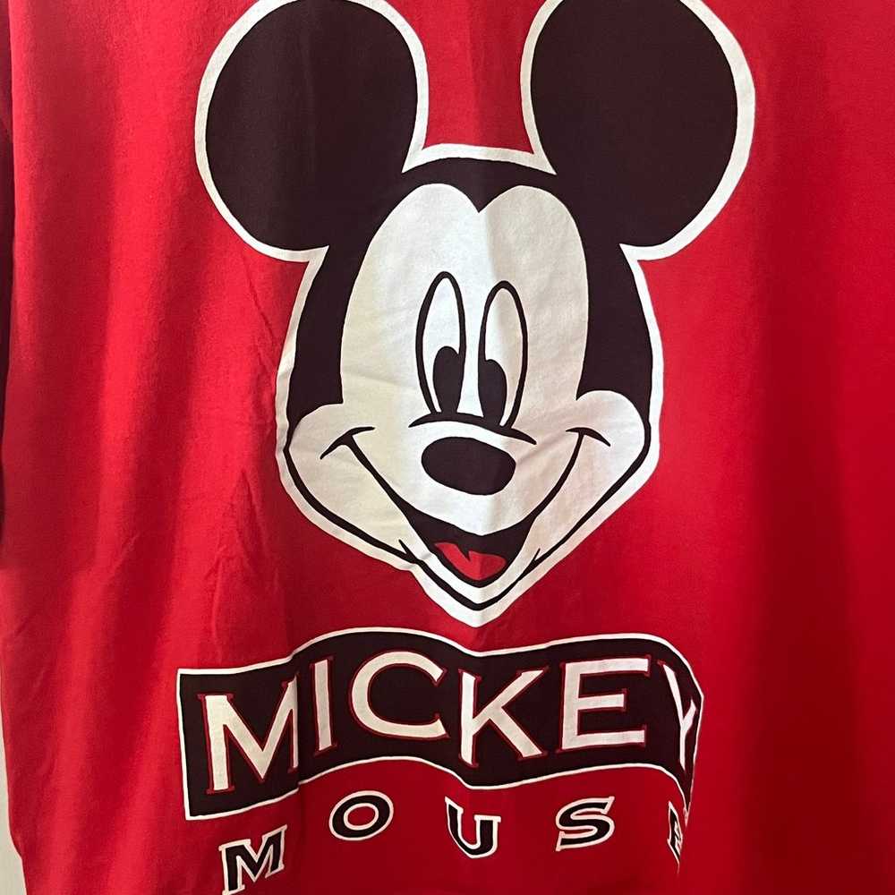 Disney VTG Mickey Unlimited Red Mouse Cropped Cot… - image 2