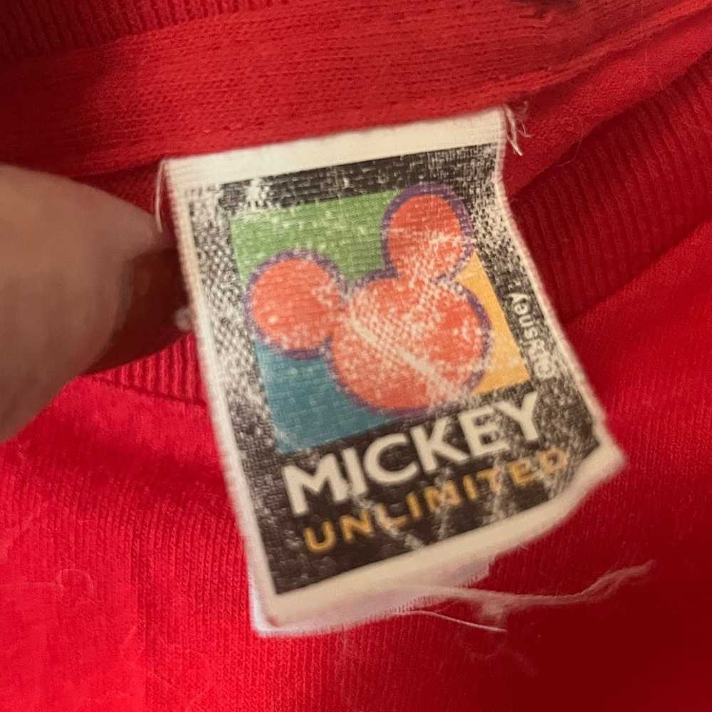 Disney VTG Mickey Unlimited Red Mouse Cropped Cot… - image 4