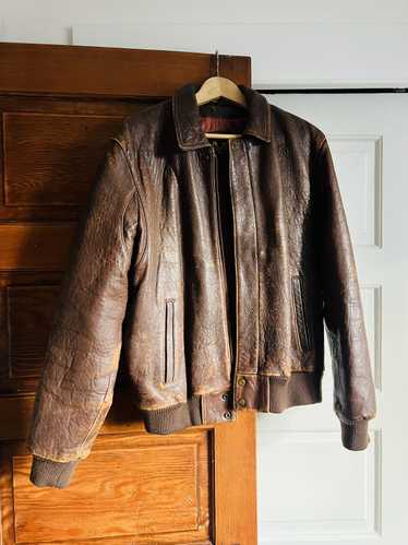 Adler Perfectly-worn Vintage Brown Leather Jacket