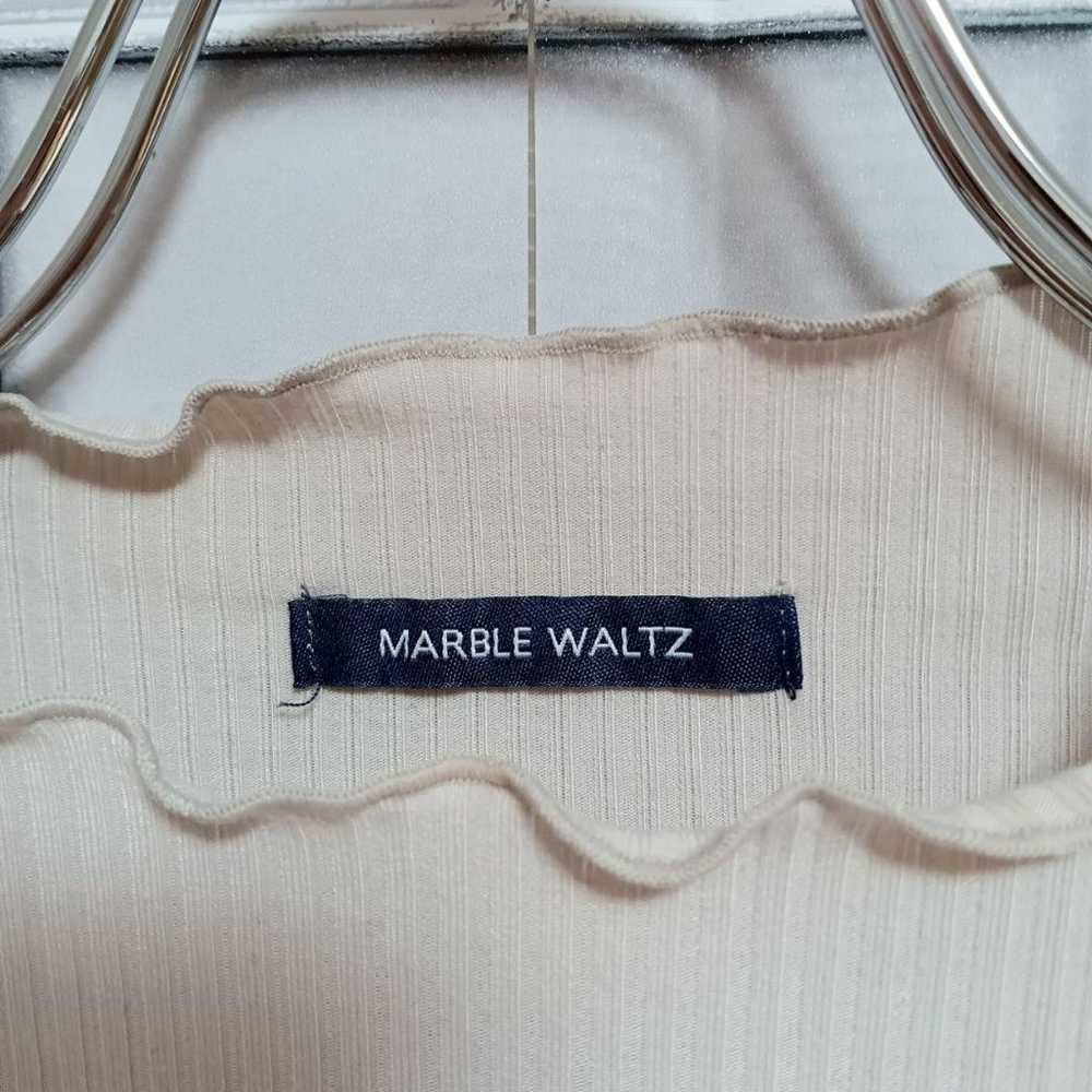 MARBLE WALTZ Long-Sleeve Frill Rib Knit Pullover … - image 7