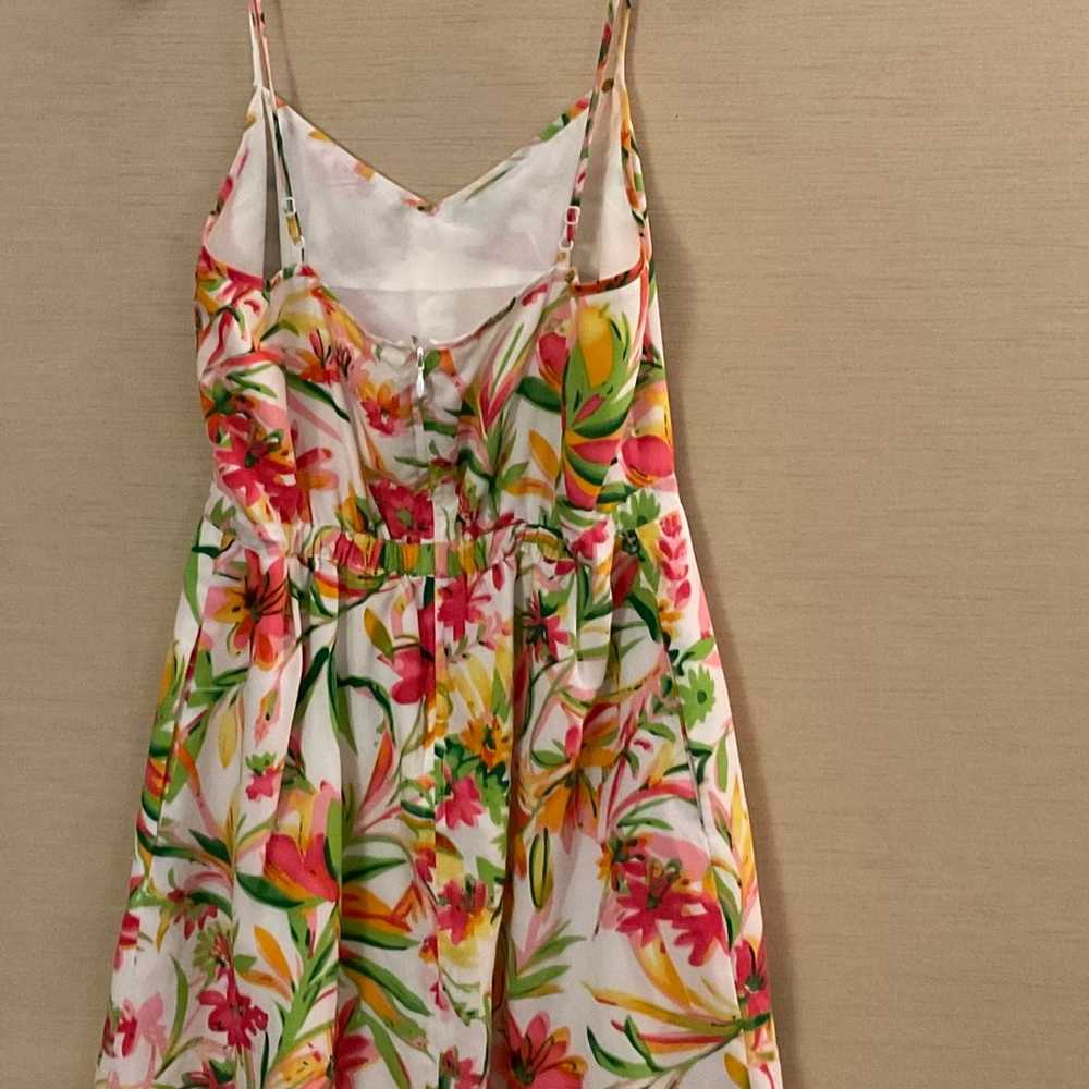 J. Crew Floral Mini Dress Size 6 Short Spaghetti … - image 2