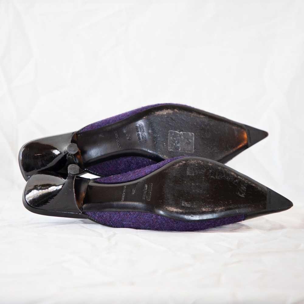 Miu Miu Miu Miu 90's Tweed Kitten Heel Mules - image 7