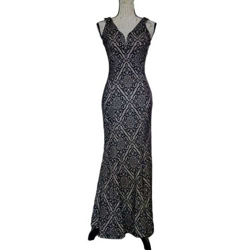 Bailey Blue Small Lace Black and Beige Long Forma… - image 1