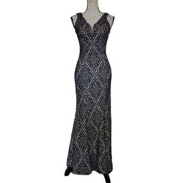 Bailey Blue Small Lace Black and Beige Long Forma… - image 1