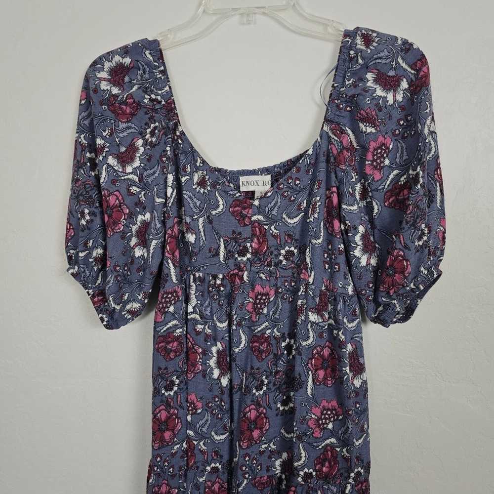 Knox Rose Dress Maxi S Blue Floral Boho Babydoll … - image 6