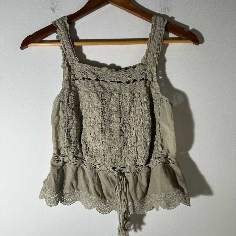 Lucky Brand Embroidered Vintage Lace Tank Top - image 2